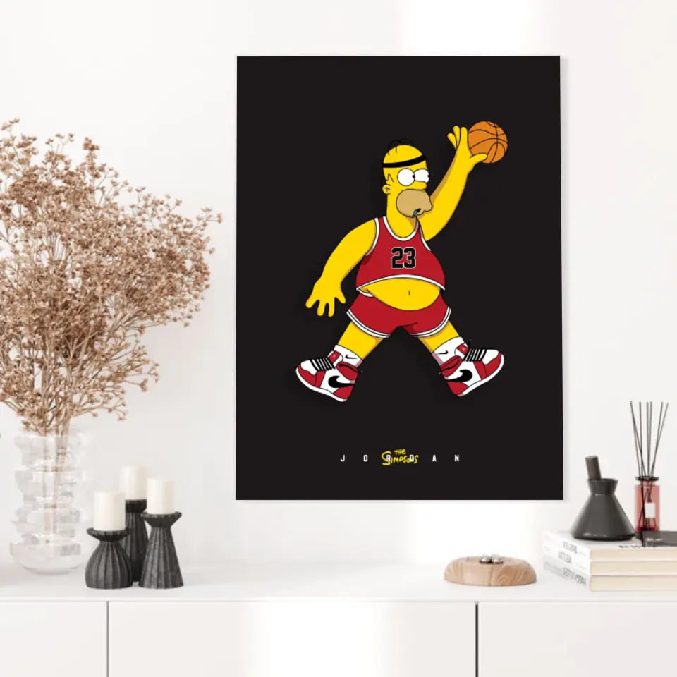 Affiche et Tableau Moderne Michael Jordan Homer Simpson