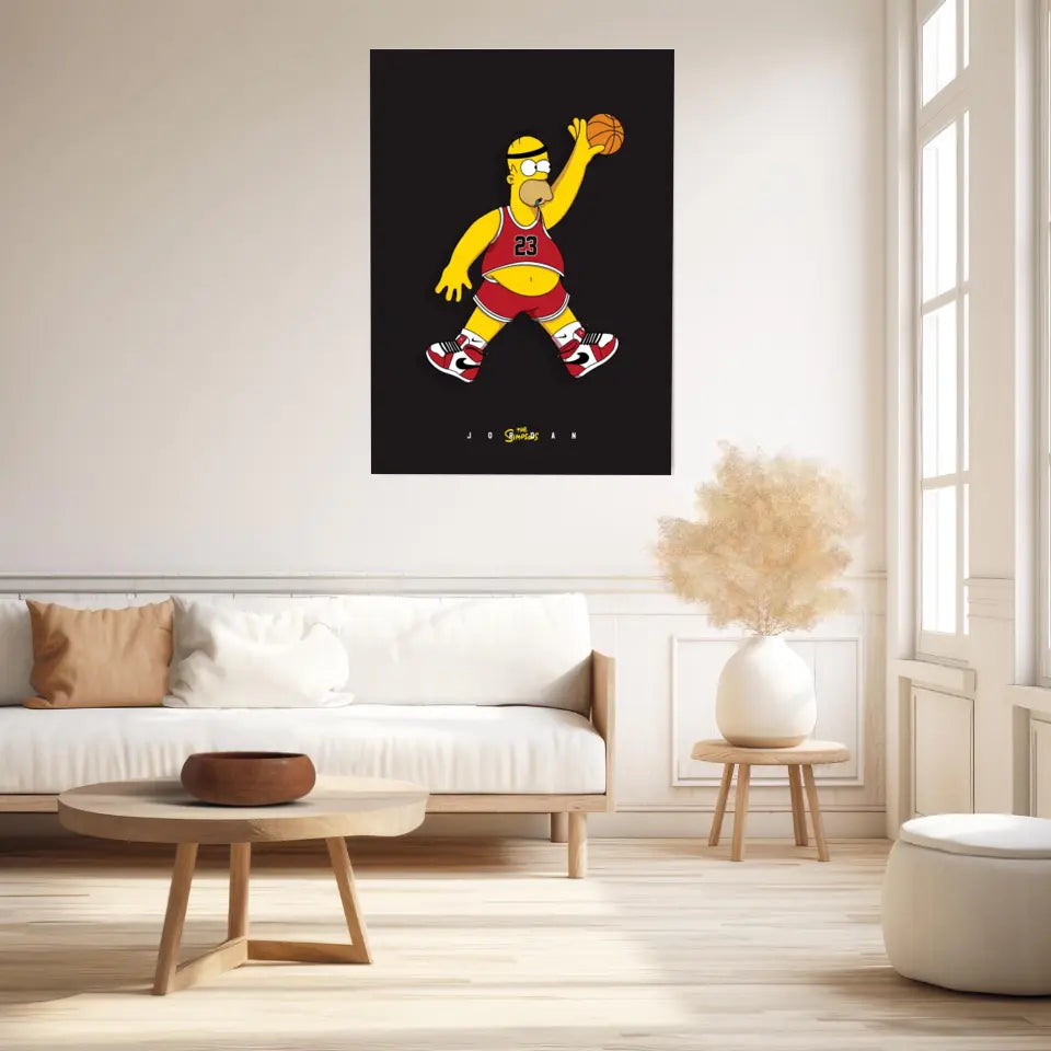 Affiche et Tableau Moderne Michael Jordan Homer Simpson