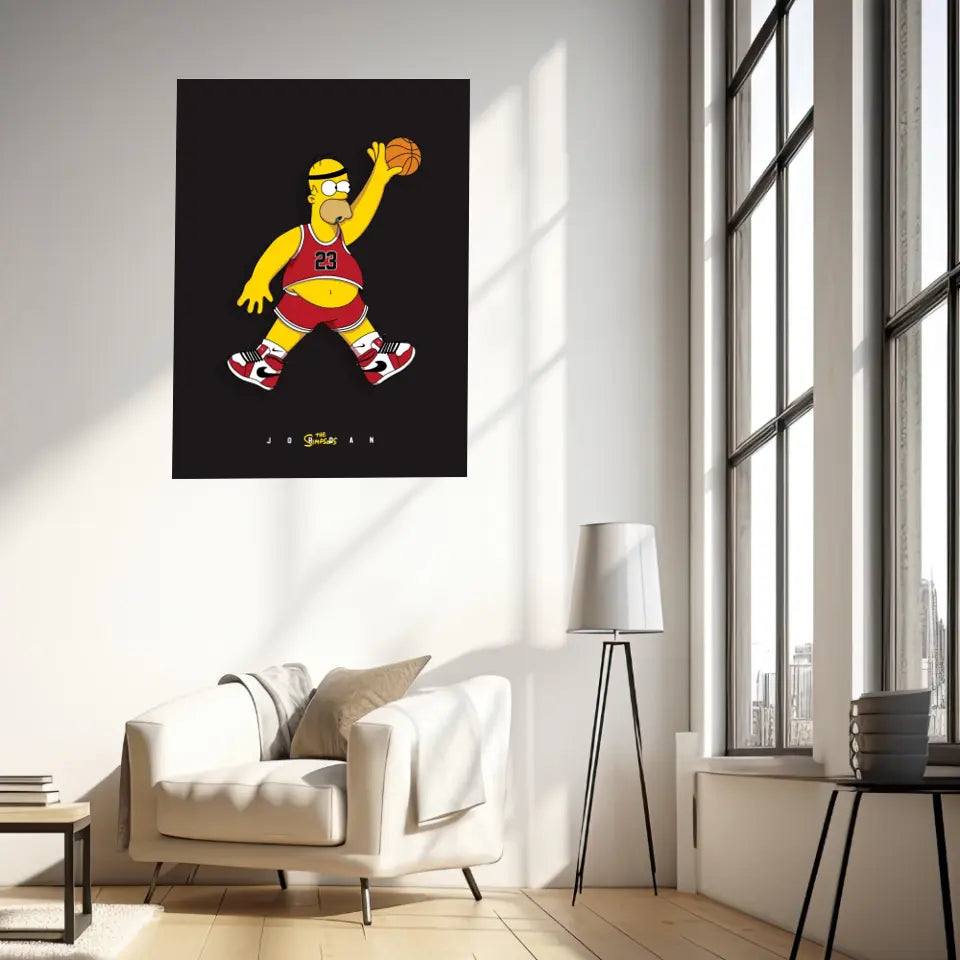 Affiche et Tableau Moderne Michael Jordan Homer Simpson