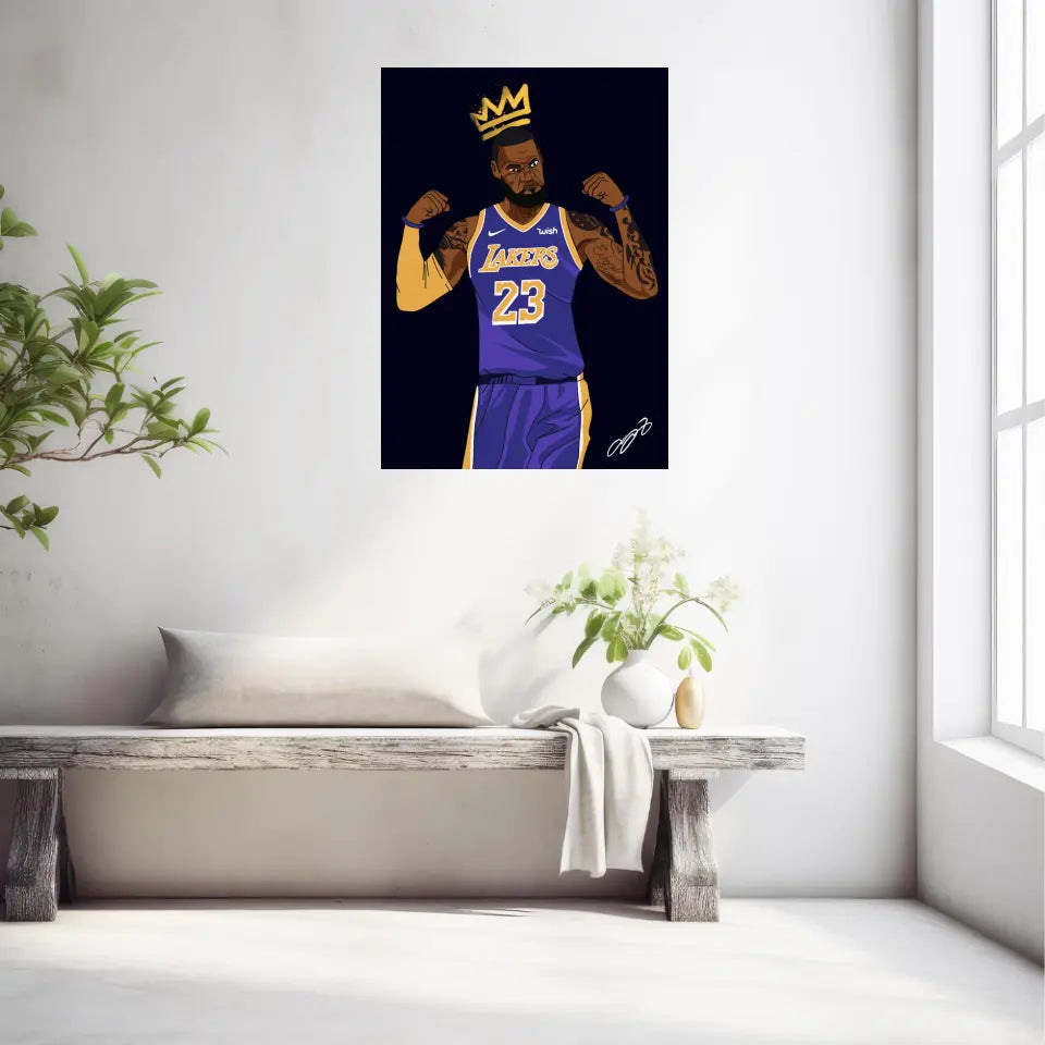 Affiche et Tableau Moderne Lebron James Lakers 23