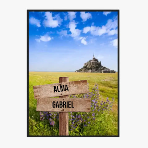 Tableau Personnalisé Prénoms Famille Mont Saint-Michel