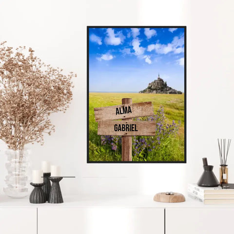 Tableau Personnalisé Prénoms Famille Mont Saint-Michel