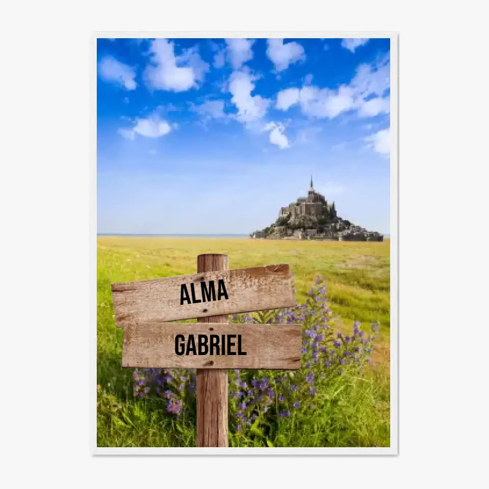 Tableau Personnalisé Prénoms Famille Mont Saint-Michel