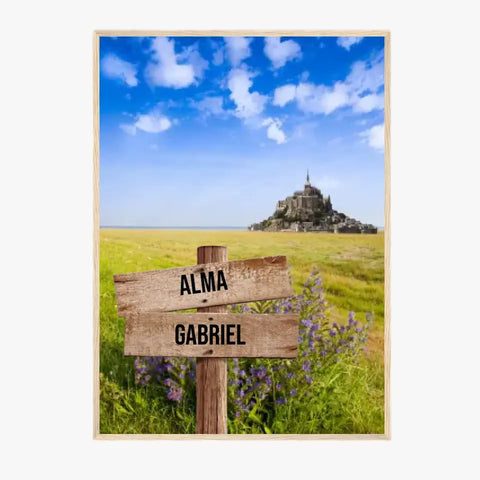 Tableau Personnalisé Prénoms Famille Mont Saint-Michel