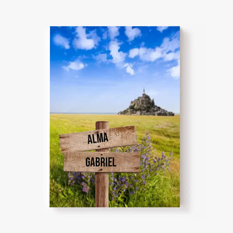 Tableau Personnalisé Prénoms Famille Mont Saint-Michel