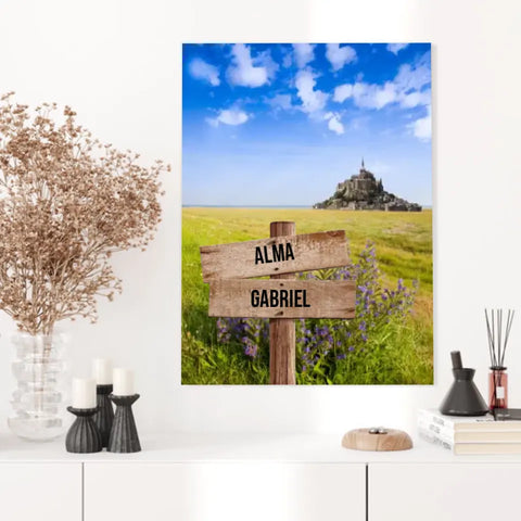 Tableau Personnalisé Prénoms Famille Mont Saint-Michel