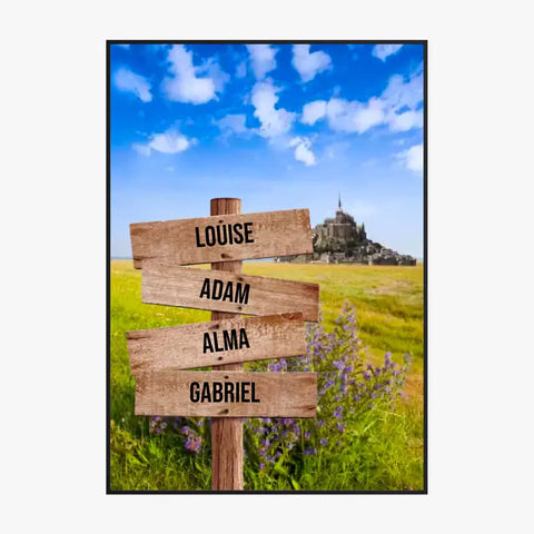 Tableau Personnalisé Prénoms Famille Mont Saint-Michel