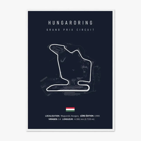 Affiche ou Tableau du Circuit de Formule 1 Hungaroring en Hongrie