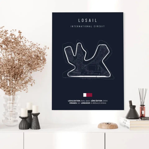 Affiche ou Tableau du Circuit de Formule 1 Losail International Circuit Doha Qatar