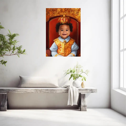 Tableau Personnalisé Photo Portrait Enfant Royal Couronne