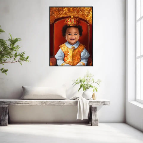 Tableau Personnalisé Photo Portrait Enfant Royal Couronne