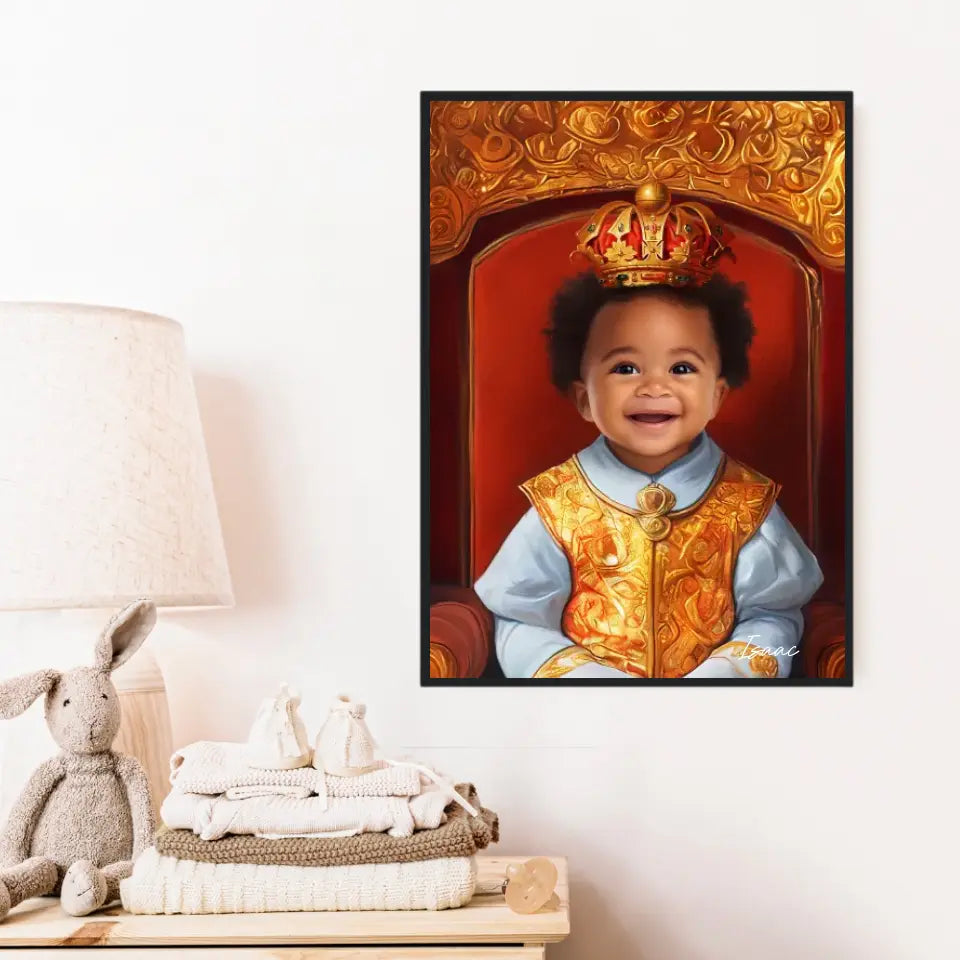 Tableau Personnalisé Photo Portrait Enfant Royal Couronne