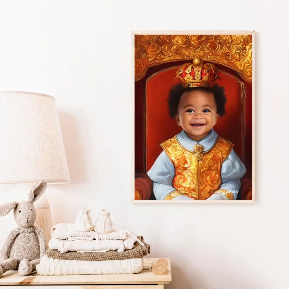 Tableau Personnalisé Photo Portrait Enfant Royal Couronne