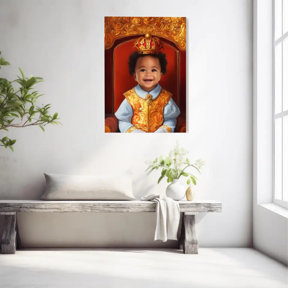 Tableau Personnalisé Photo Portrait Enfant Royal Couronne