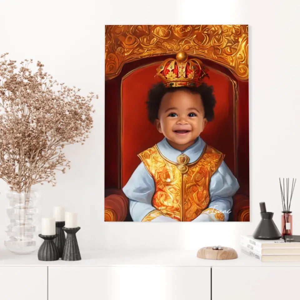 Tableau Personnalisé Photo Portrait Enfant Royal Couronne