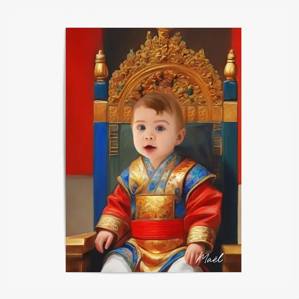 Tableau Personnalisé Photo Portrait Enfant Royal Empereur