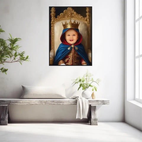 Tableau Personnalisé Photo Portrait Enfant Royal Cape Bleu Roi