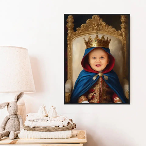 Tableau Personnalisé Photo Portrait Enfant Royal Cape Bleu Roi