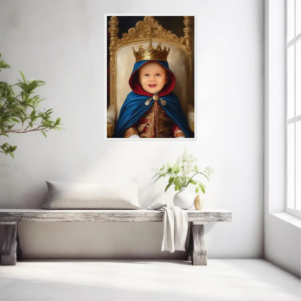 Tableau Personnalisé Photo Portrait Enfant Royal Cape Bleu Roi