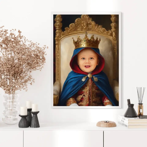 Tableau Personnalisé Photo Portrait Enfant Royal Cape Bleu Roi