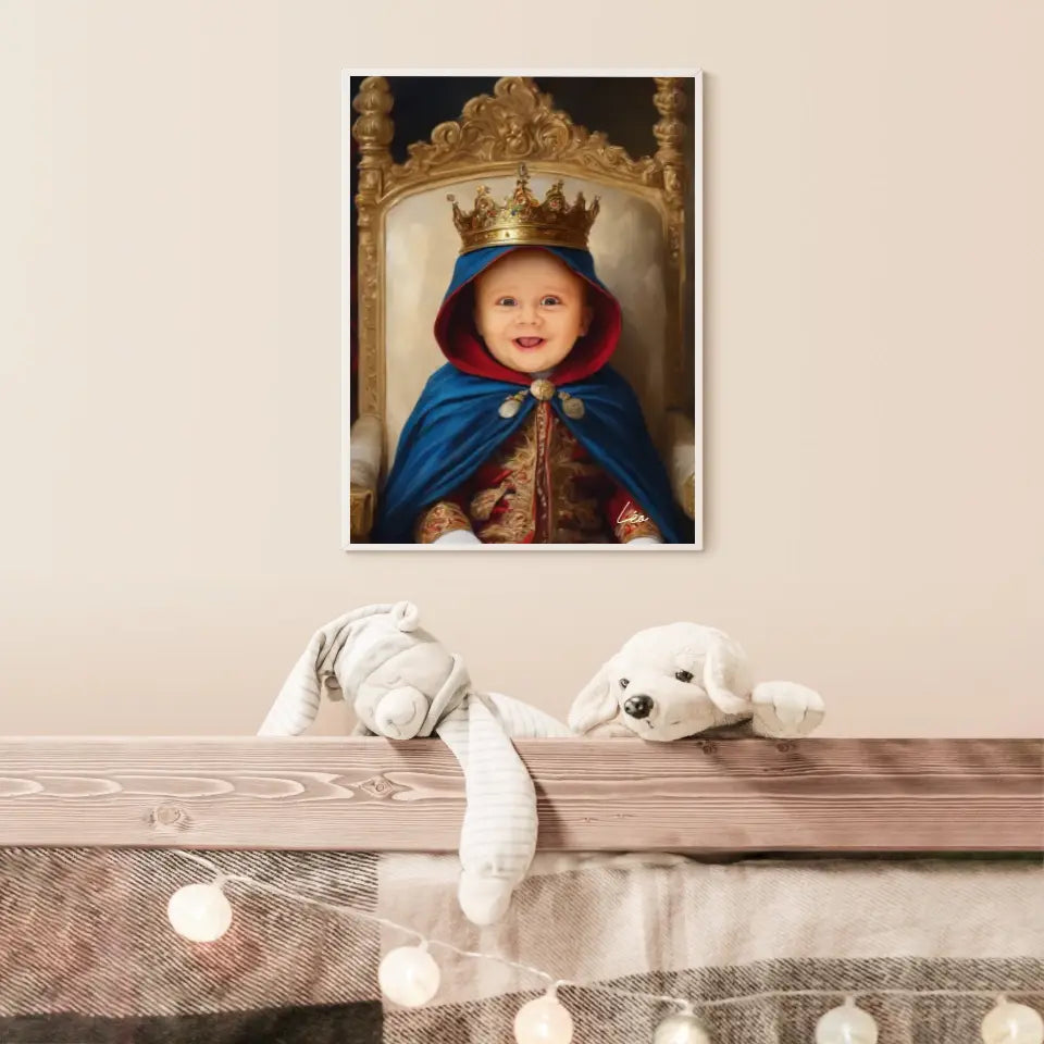 Tableau Personnalisé Photo Portrait Enfant Royal Cape Bleu Roi