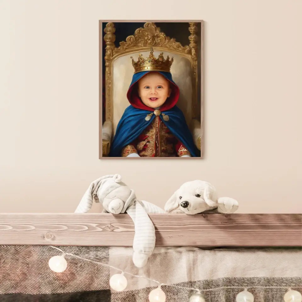 Tableau Personnalisé Photo Portrait Enfant Royal Cape Bleu Roi