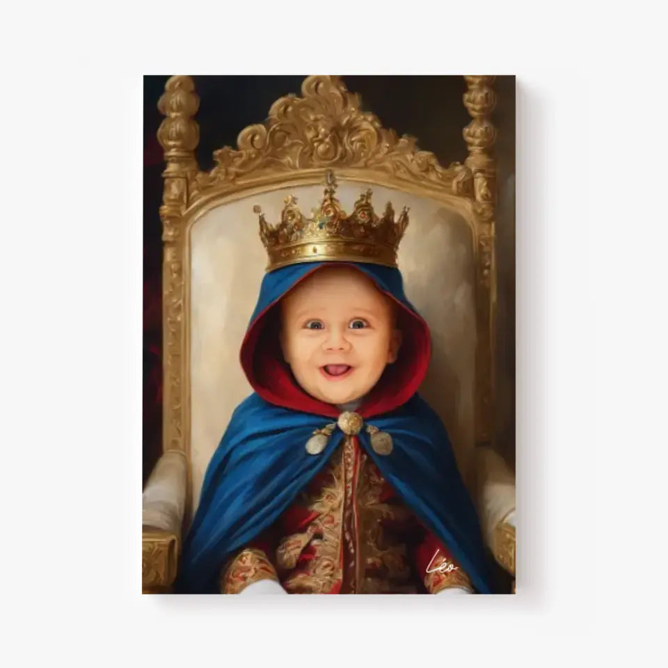 Tableau Personnalisé Photo Portrait Enfant Royal Cape Bleu Roi