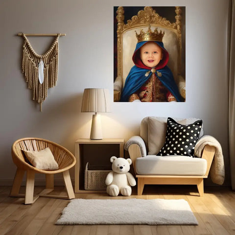 Tableau Personnalisé Photo Portrait Enfant Royal Cape Bleu Roi