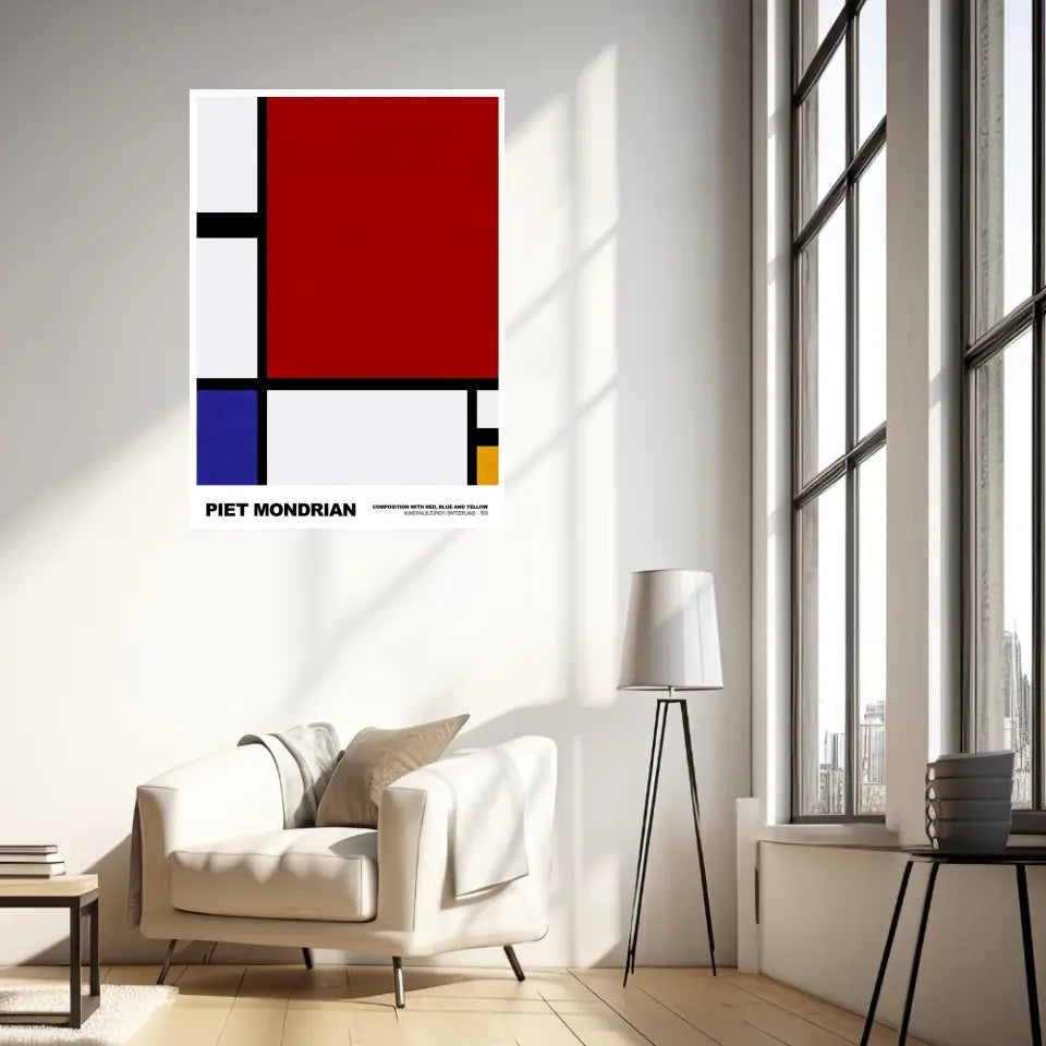 Piet Mondrian Composition With Red Blue And Yellow