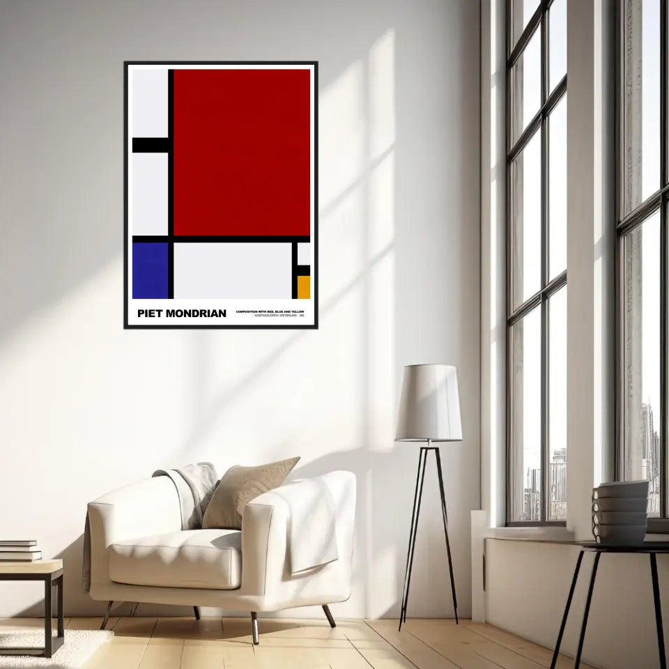 Piet Mondrian Composition With Red Blue And Yellow