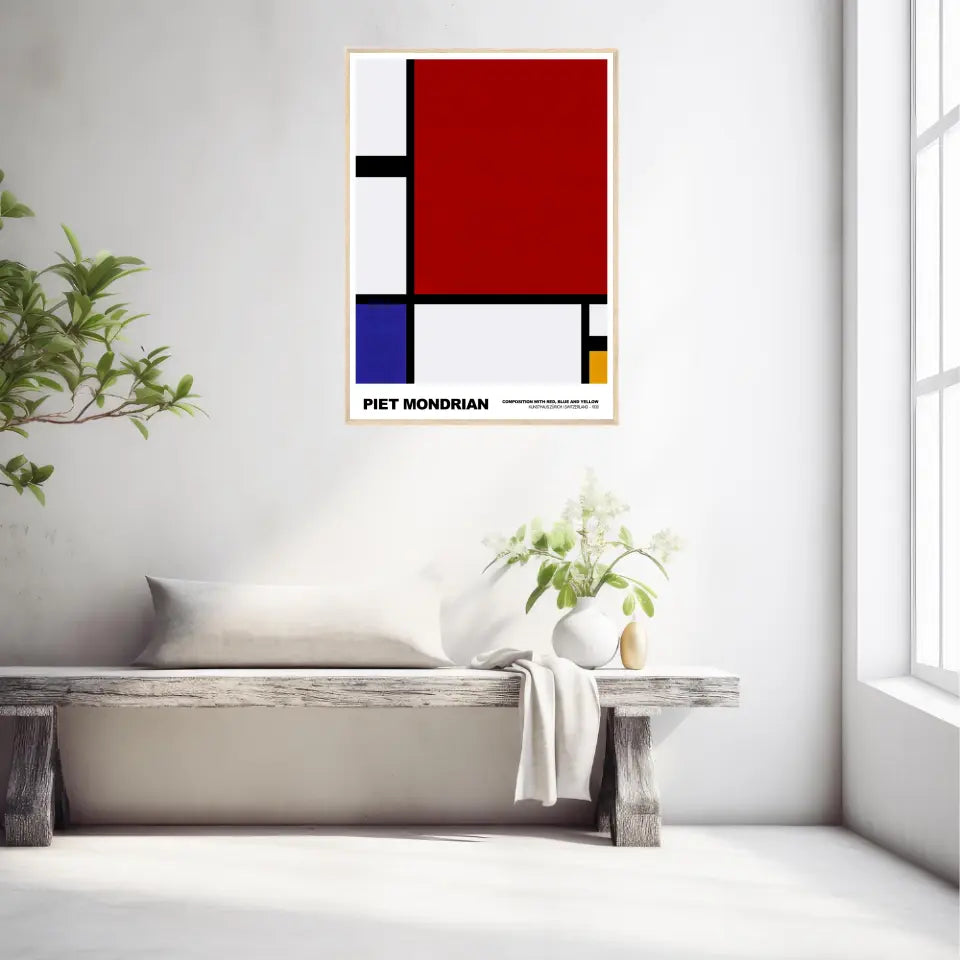 Piet Mondrian Composition With Red Blue And Yellow