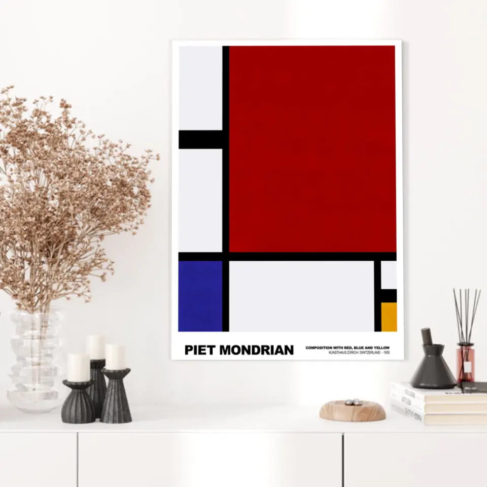 Piet Mondrian Composition With Red Blue And Yellow