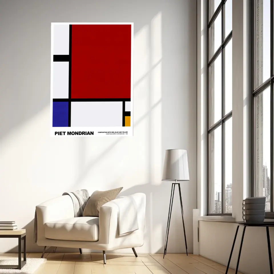 Piet Mondrian Composition With Red Blue And Yellow