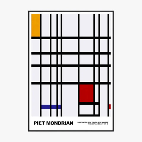 Piet Mondrian Composition With Yellow Blue And Red