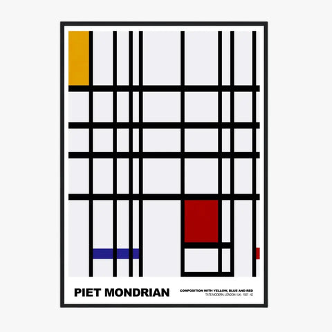 Piet Mondrian Composition With Yellow Blue And Red