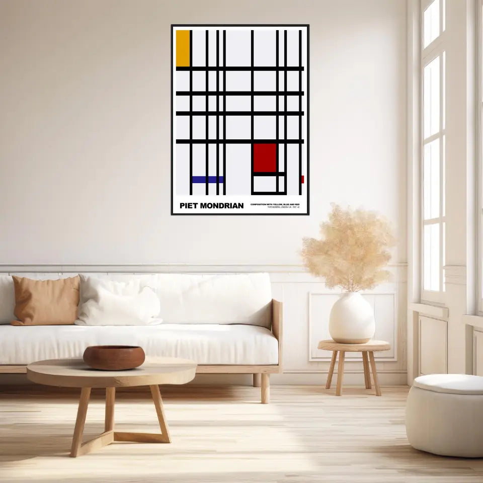 Piet Mondrian Composition With Yellow Blue And Red