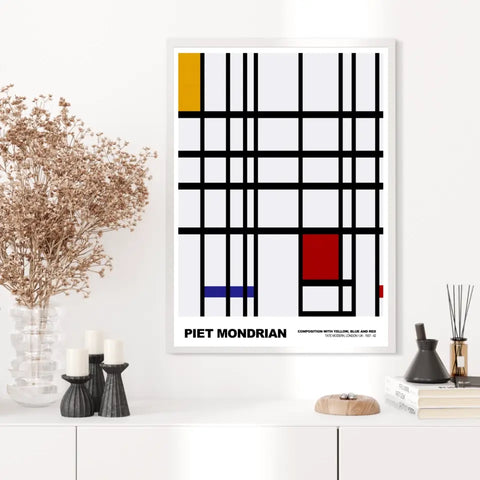 Piet Mondrian Composition With Yellow Blue And Red