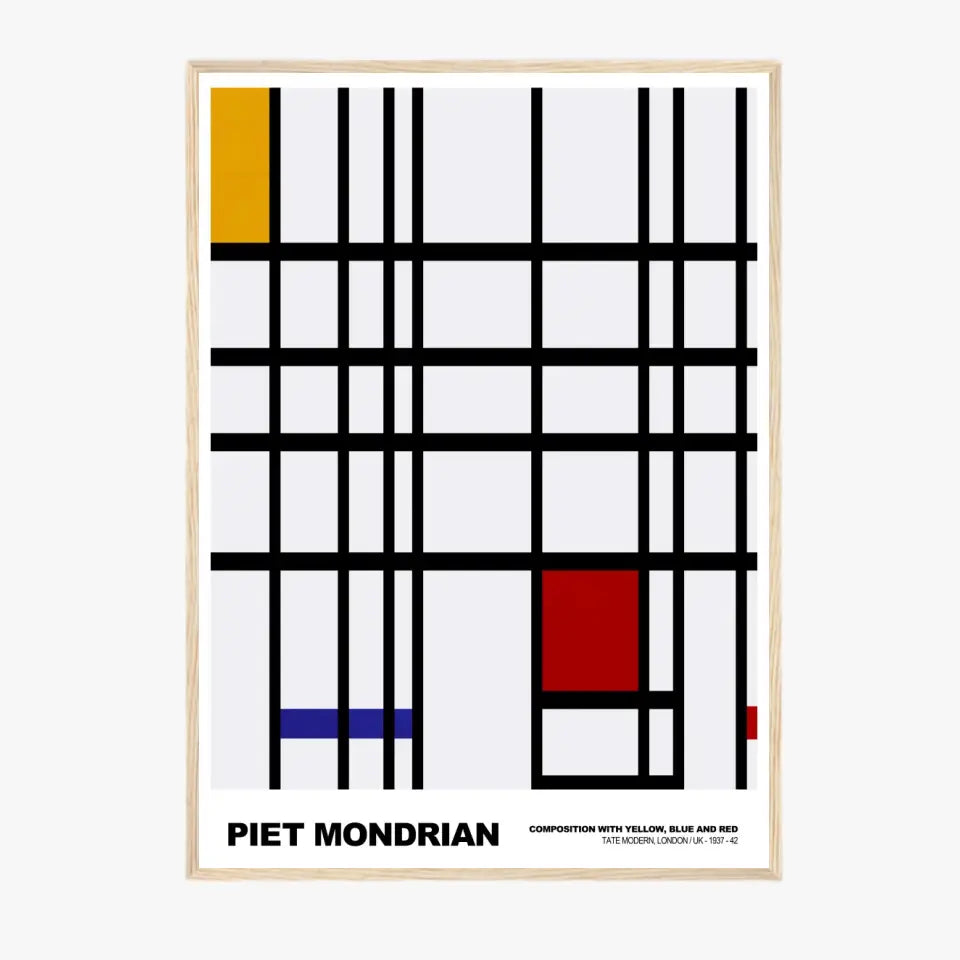 Piet Mondrian Composition With Yellow Blue And Red