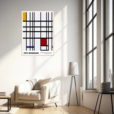 Piet Mondrian Composition With Yellow Blue And Red