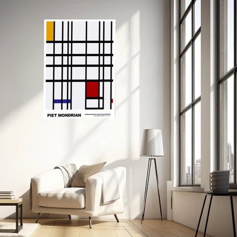 Piet Mondrian Composition With Yellow Blue And Red