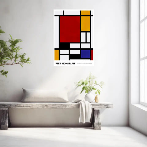 Piet Mondrian Composition With Red Yellow And Blue