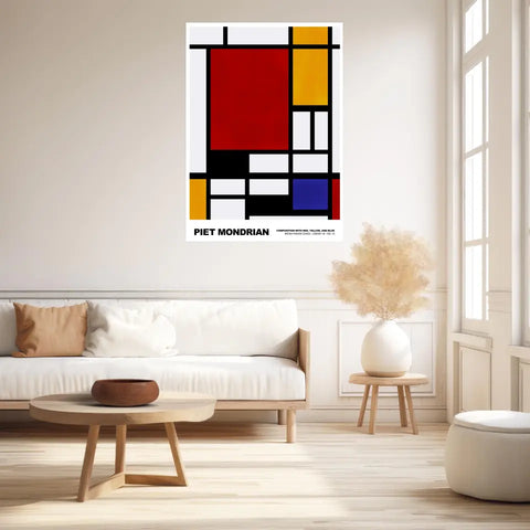 Piet Mondrian Composition With Red Yellow And Blue