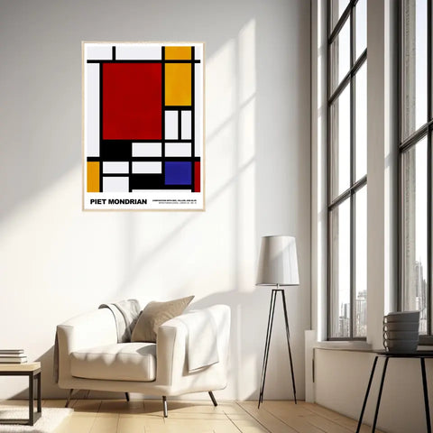 Piet Mondrian Composition With Red Yellow And Blue