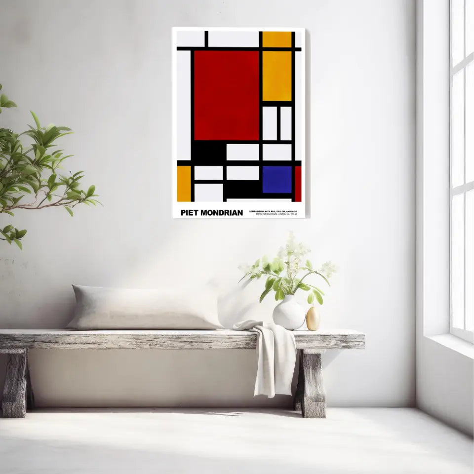 Piet Mondrian Composition With Red Yellow And Blue