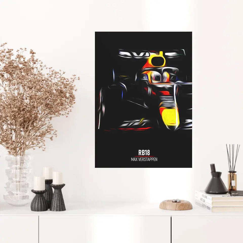 Affiche ou Tableau Red Bull RB18 Max Verstappen Formule 1