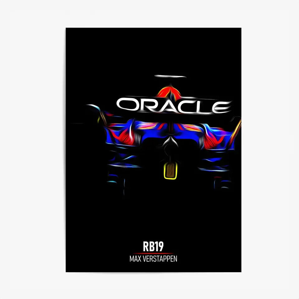 Affiche ou Tableau Red Bull RB19 Max Verstappen Blue Formule 1