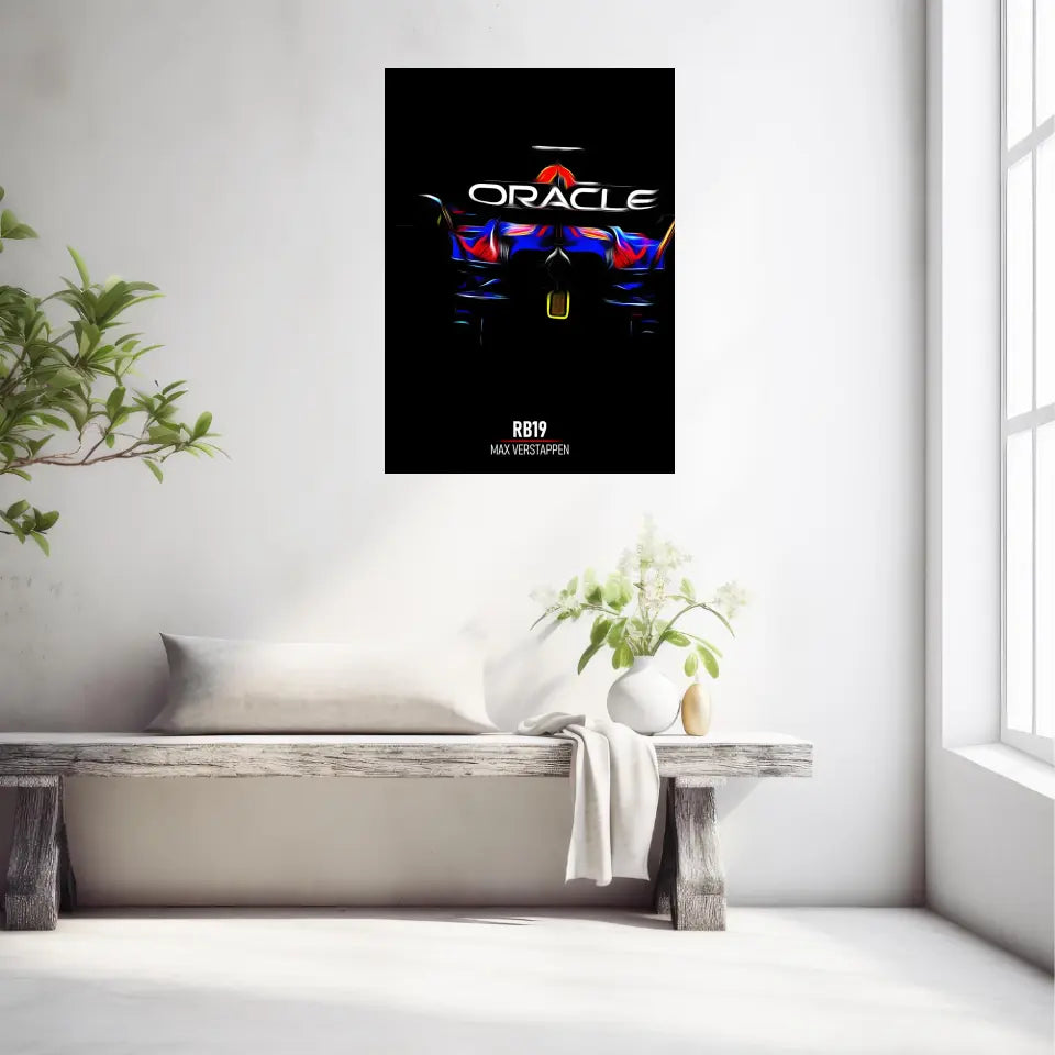 Affiche ou Tableau Red Bull RB19 Max Verstappen Blue Formule 1