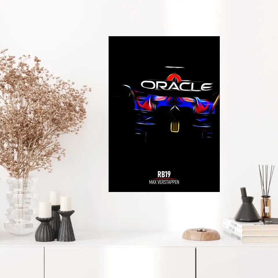 Affiche ou Tableau Red Bull RB19 Max Verstappen Blue Formule 1