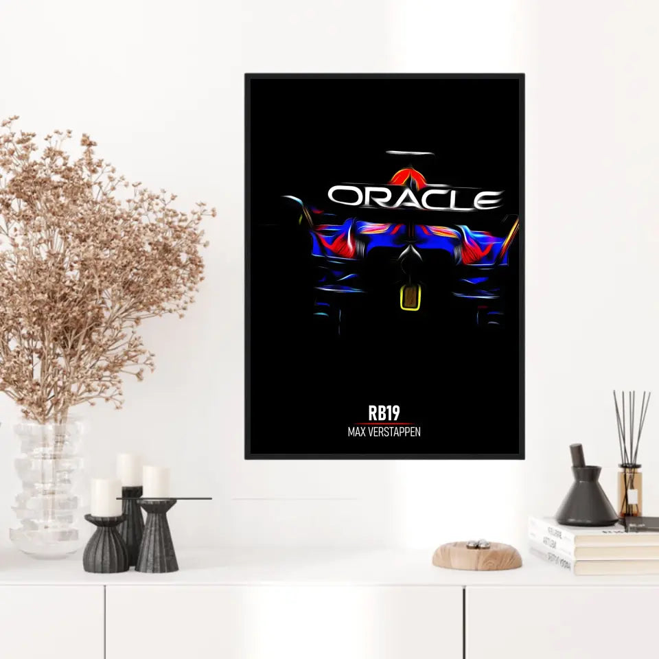 Affiche ou Tableau Red Bull RB19 Max Verstappen Blue Formule 1