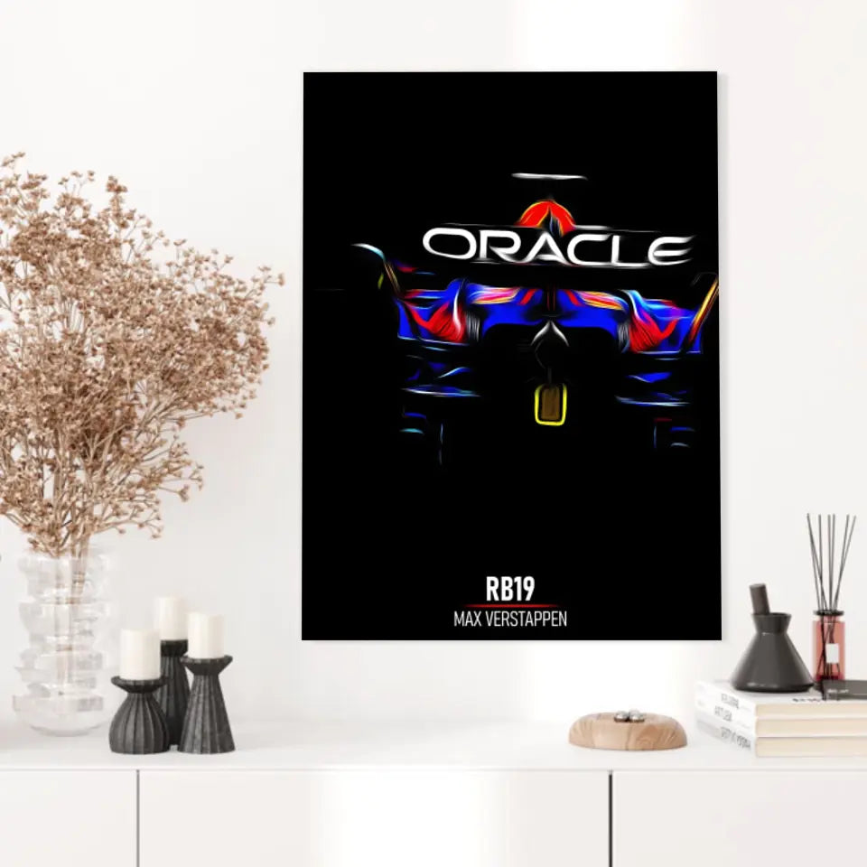 Affiche ou Tableau Red Bull RB19 Max Verstappen Blue Formule 1